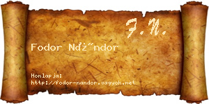 Fodor Nándor névjegykártya