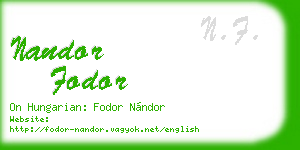 nandor fodor business card