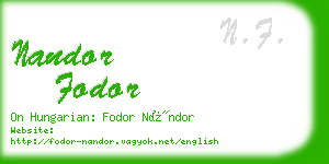 nandor fodor business card